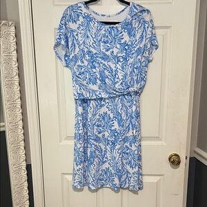Lilly Pulitzer Blue and White Coral Print Dress